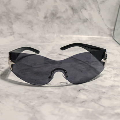Star Decor Rimless Frame Shield Sunglasses